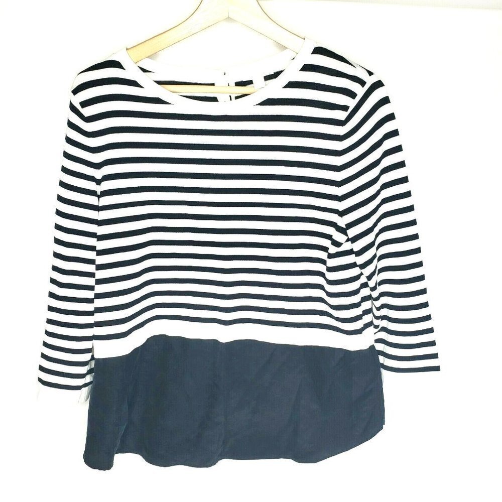 COS Women's Small Striped Shirt Silk Layer